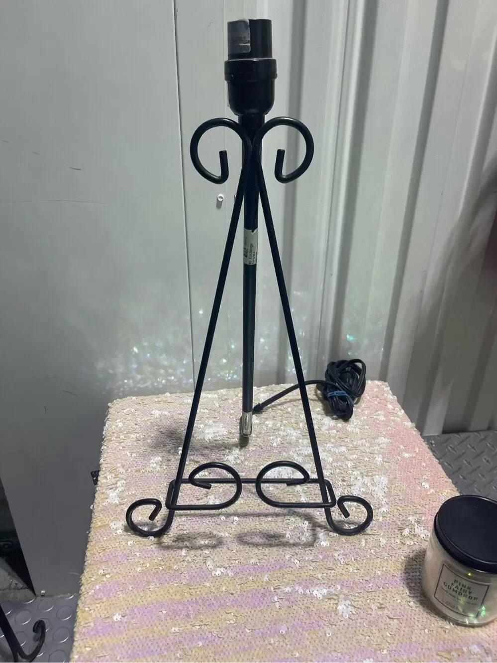 2x tabletop easel lamps/lights art photo picture frame display stand black